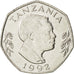 TANZANIA, 20 Shilingi, 1992, KM #27.2, MS(63), Nickel Bonded Steel, 31, 13.15