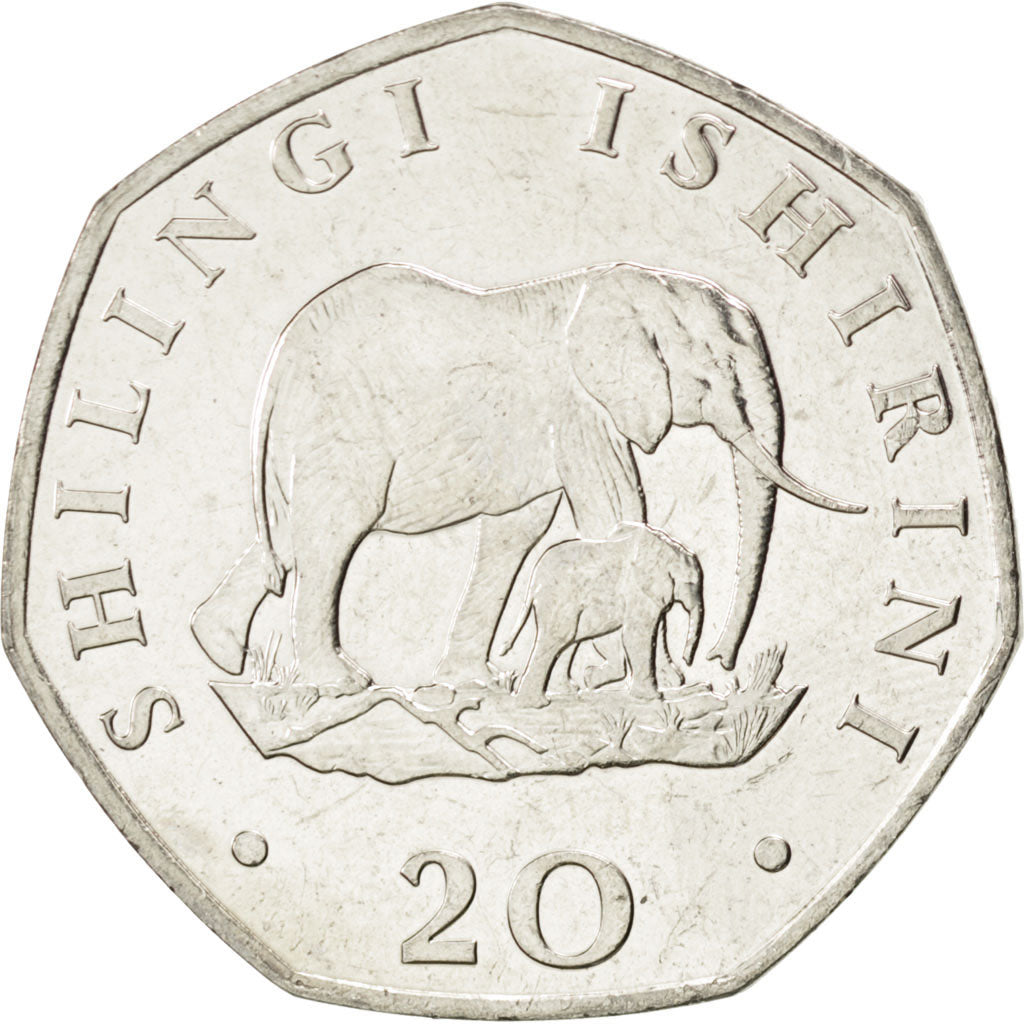 TANZANIA, 20 Shilingi, 1992, KM #27.2, MS(63), Nickel Bonded Steel, 31, 13.15