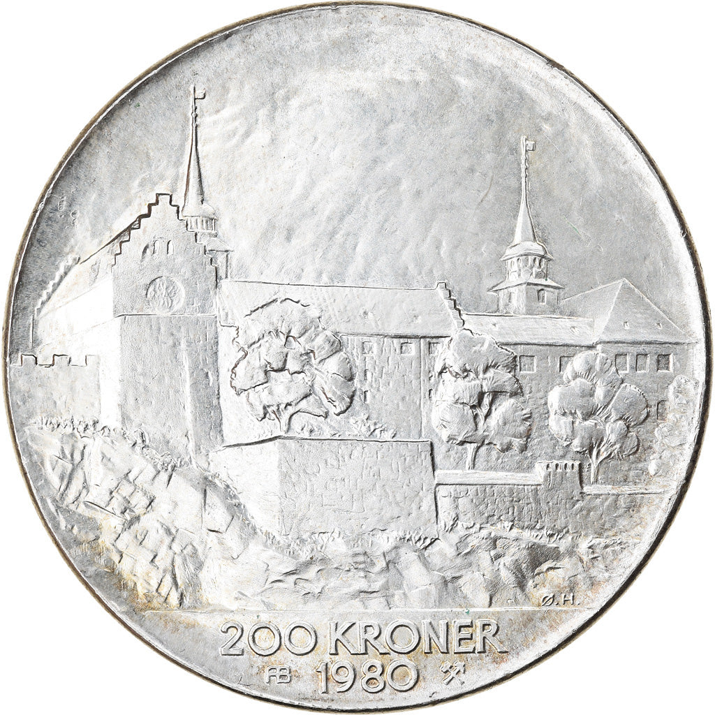 Moneta, Norvegia, Olav V, 200 Kroner, 1980, SPL, Argento, KM:425