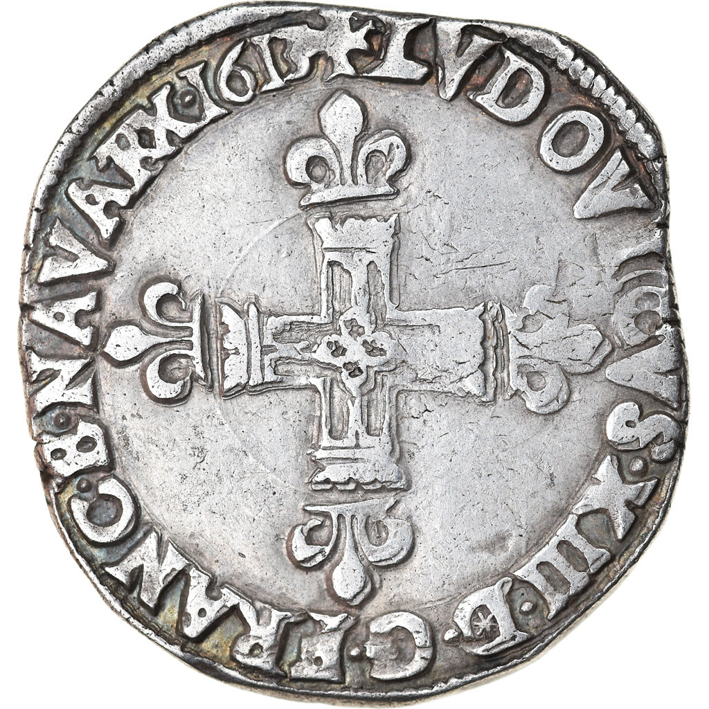 Münze, Frankreich, Louis XIII, 1/4 Écu à la croix, 1/4 Ecu, 1613, Bayonne
