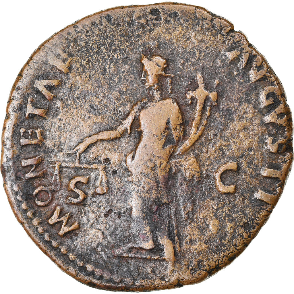 Monnaie, Domitien, Dupondius, Roma, Très rare, TTB, Cuivre, RIC:manque