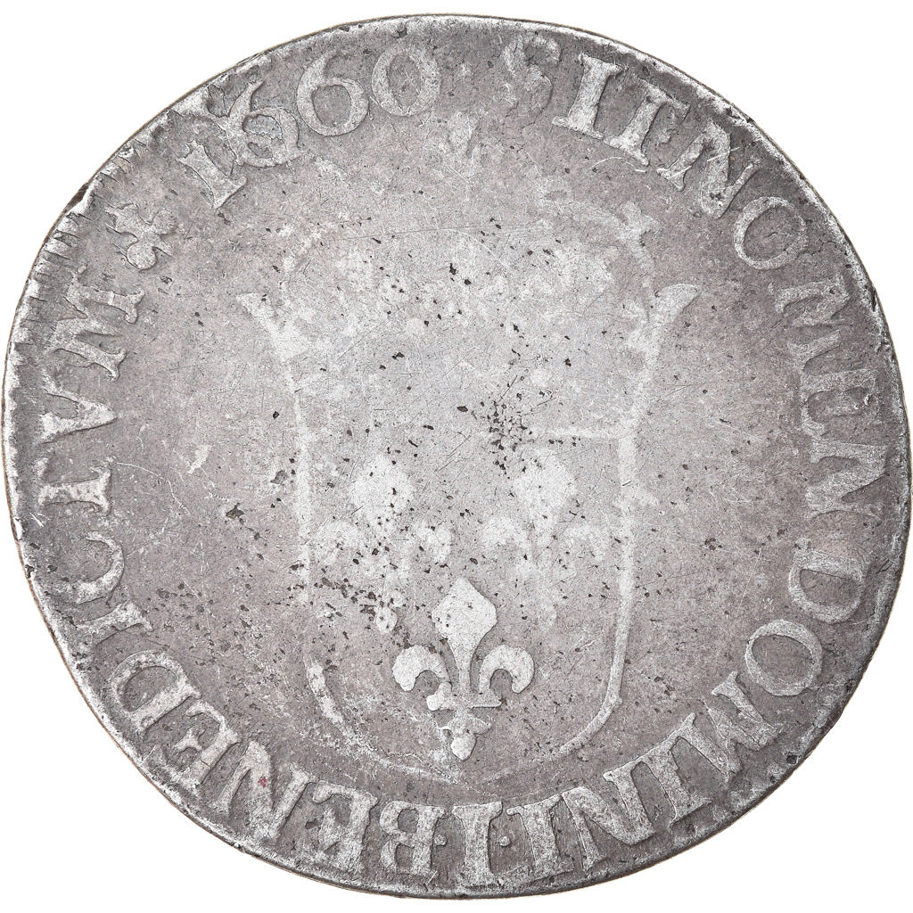 Munten, Frankrijk, Louis XIV, 1/2 Écu au buste juvénile, 1/2 Ecu, 1660