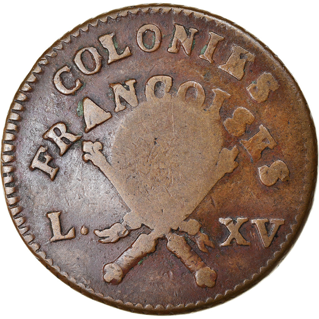 Moneta, Guadalupe, 3 Sols 9 Deniers, 1793, BB+, Bronzo, KM:1, Lecompte:4