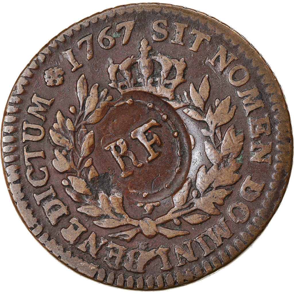 Moneta, Guadalupe, 3 Sols 9 Deniers, 1793, BB+, Bronzo, KM:1, Lecompte:4