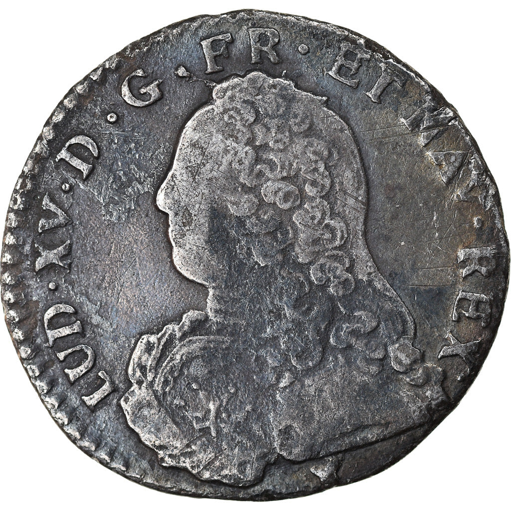 Munten, Frankrijk, Louis XV, 1/10 Écu aux branches d'olivier, 1734, Rennes, FR
