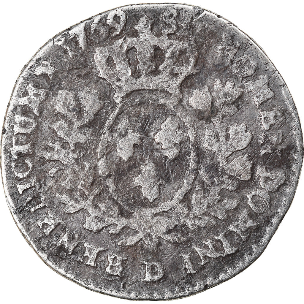 Münze, Frankreich, Louis XV, 1/10 Écu au bandeau, 12 Sols, 1/10 ECU, 1769