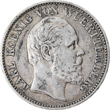 Münze, Deutsch Staaten, WURTTEMBERG, Karl I, 1/2 Gulden, 1870, SS, Silber