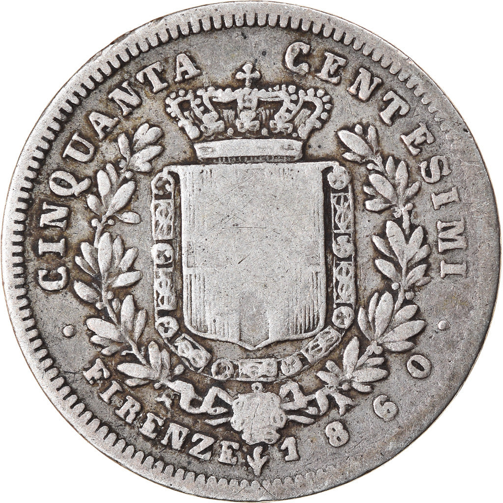 Moneta, DEPARTAMENTY WŁOSKIE, EMILIA, Vittorio Emanuele II, 50 Centesimi, 1860