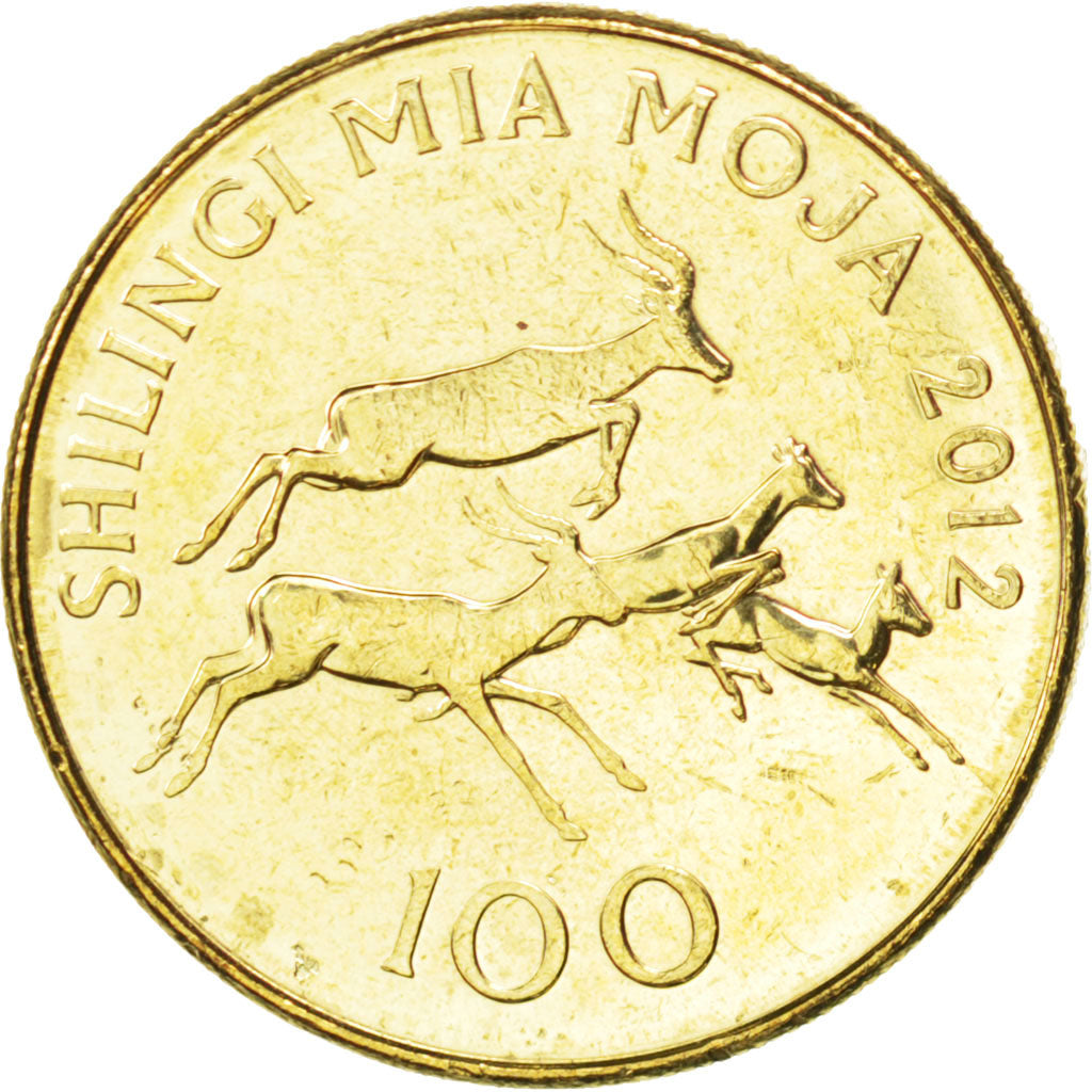 Tanzania, 100 Shillingi, 2012, KM #New, MS(63), Brass plated steel, 9.05