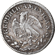 Moneda, México, 1/2 Réal, 1825, Guadalajara, MBC+, Plata, KM:370.5