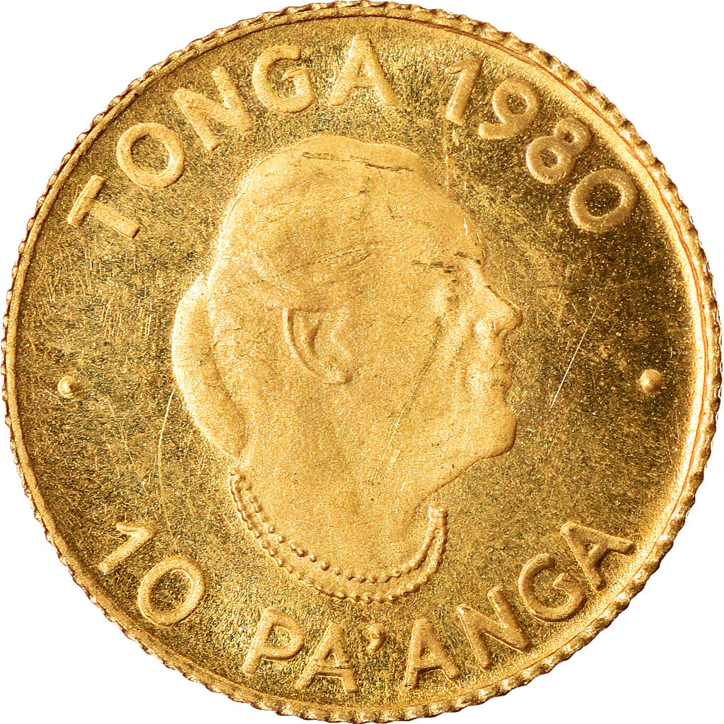 Monnaie, Tonga, King Taufa'ahau Tupou IV, 10 Pa'anga, 1980, SPL, Or, KM:64