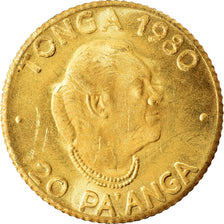 Coin, Tonga, King Taufa'ahau Tupou IV, 20 Pa'anga, 1980, MS(63), Gold, KM:65