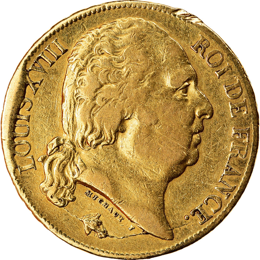 Münze, Frankreich, Louis XVIII, Louis XVIII, 20 Francs, 1818, Paris, Die Break