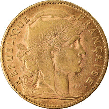 Munten, Frankrijk, Marianne, 10 Francs, 1907, Paris, FR+, Goud, KM:846