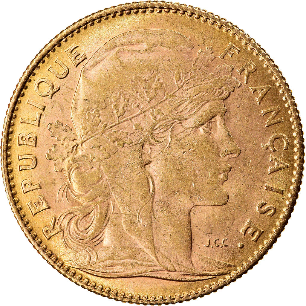 Coin, France, Marianne, 10 Francs, 1910, Paris, AU(50-53), Gold, KM:846