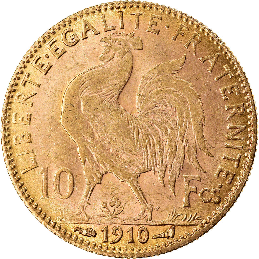 Coin, France, Marianne, 10 Francs, 1910, Paris, AU(50-53), Gold, KM:846