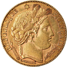 Moeda, França, Cérès, 10 Francs, 1895, Paris, AU(50-53), Dourado, KM:830