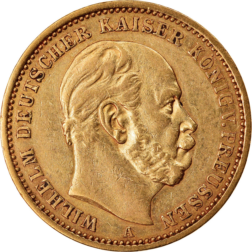Coin, German States, PRUSSIA, Wilhelm I, 20 Mark, 1875, Berlin, AU(55-58), Gold