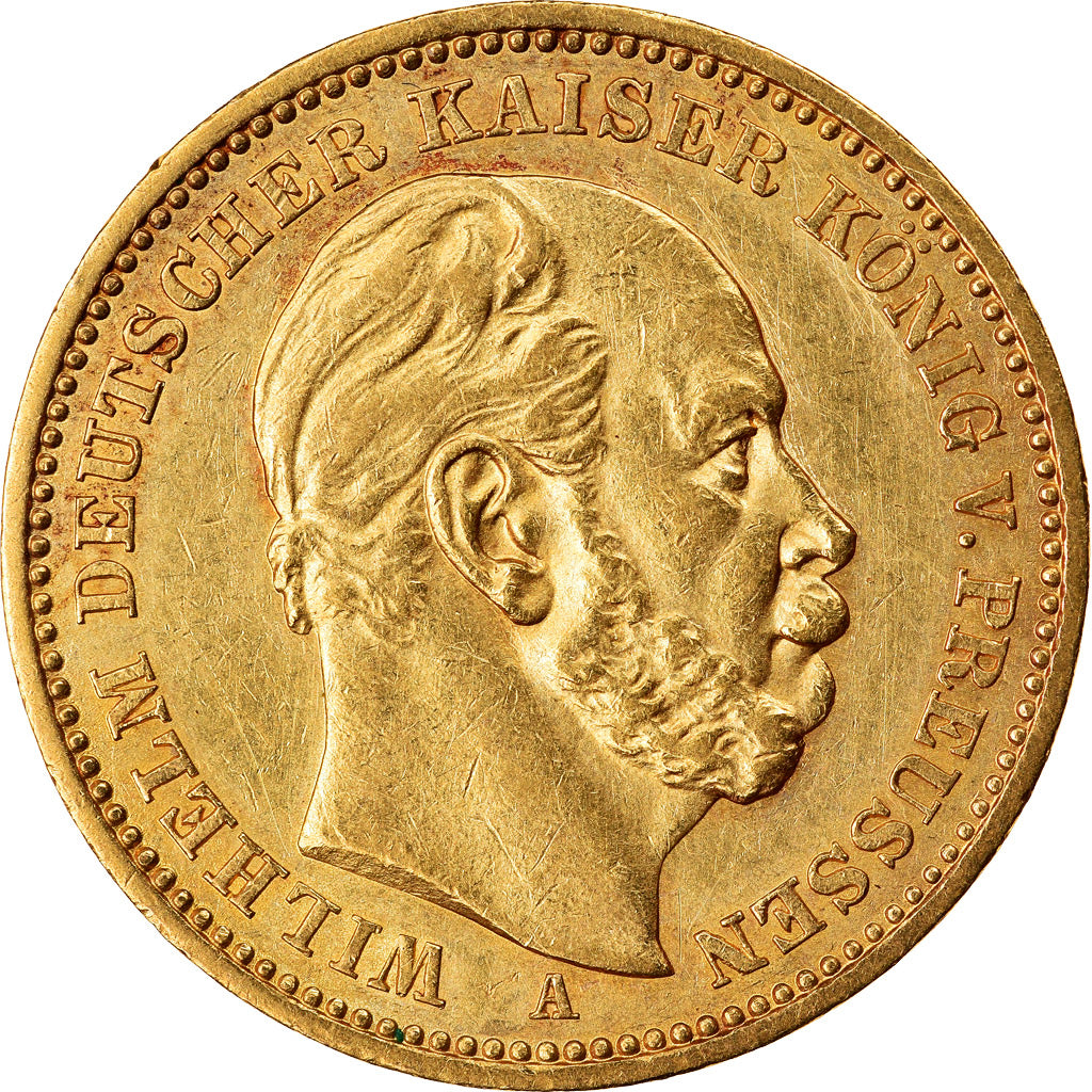Coin, German States, PRUSSIA, Wilhelm I, 20 Mark, 1883, Berlin, EF(40-45), Gold