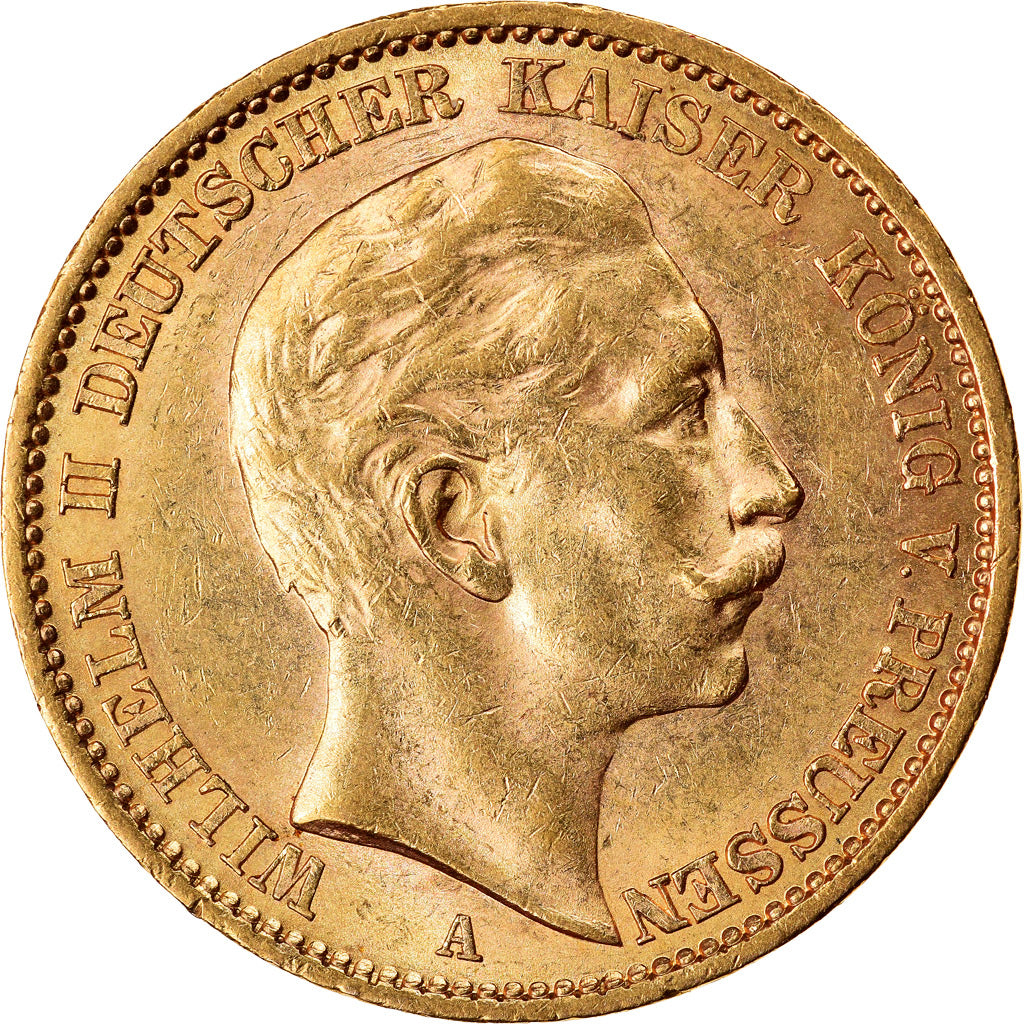 Coin, German States, PRUSSIA, Wilhelm II, 20 Mark, 1910, Berlin, MS(60-62)