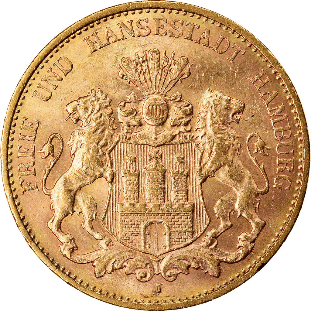 Coin, German States, HAMBURG, 20 Mark, 1913, Hamburg, MS(63), Gold, KM:618