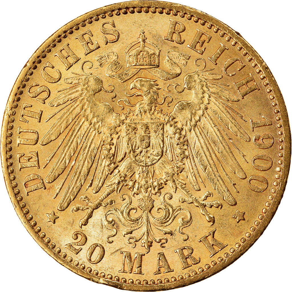 Coin, German States, PRUSSIA, Wilhelm II, 20 Mark, 1900, Berlin, MS(63), Gold