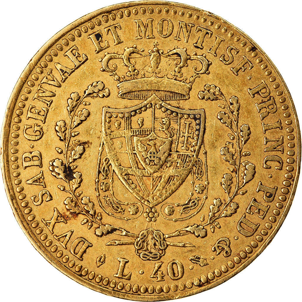 Coin, ITALIAN STATES, SARDINIA, Carlo Felice, 40 Lire, 1825, Torino, EF(40-45)