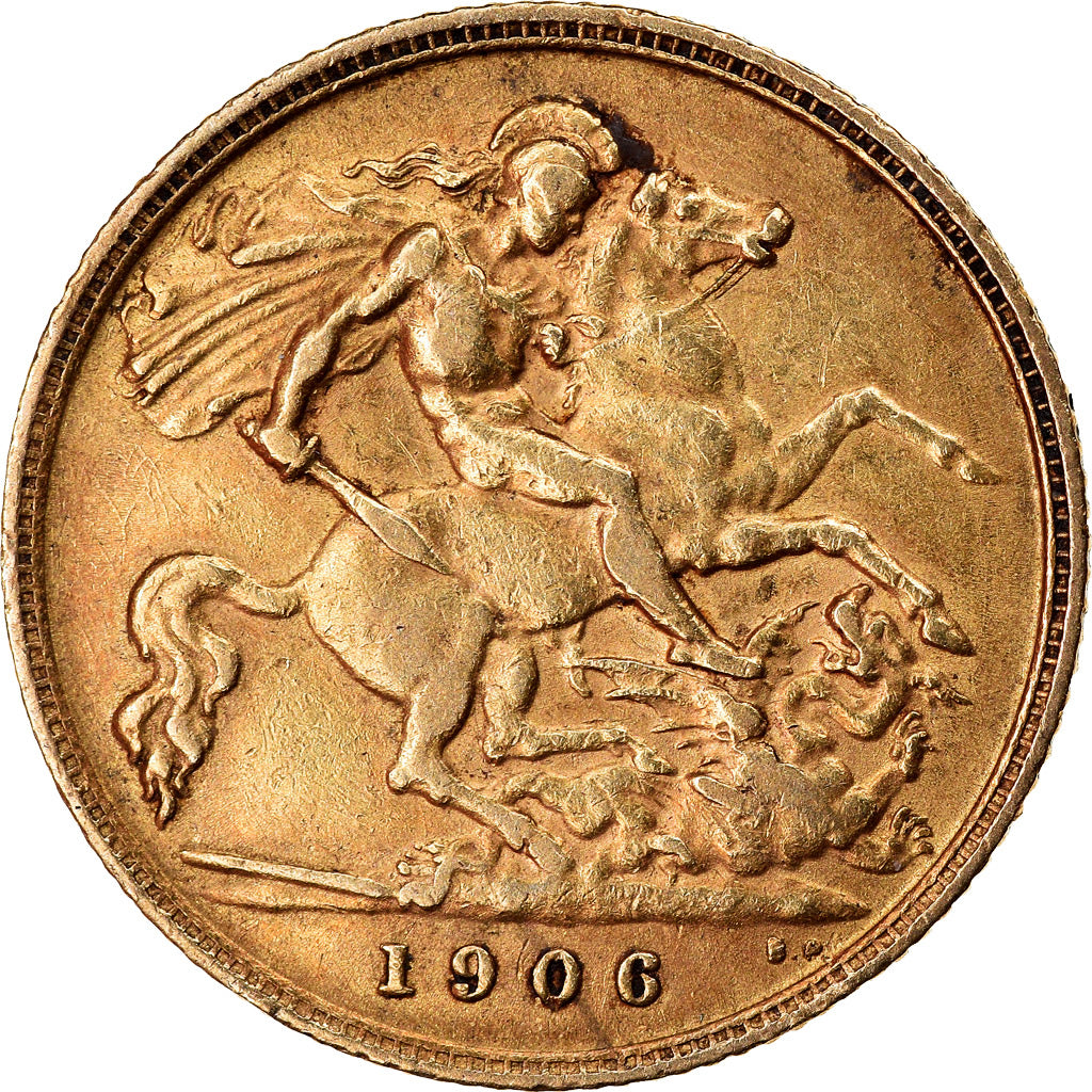 Monnaie, Grande-Bretagne, Edward VII, 1/2 Sovereign, 1906, TB+, Or, KM:804
