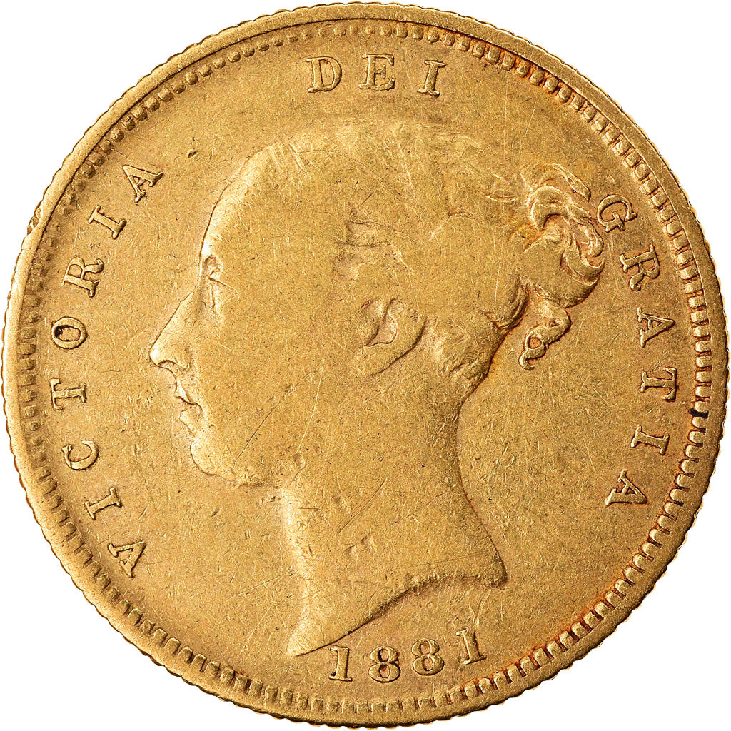 Munten, Australië, Victoria, 1/2 Sovereign, 1881, Sydney, FR+, Goud, KM:5