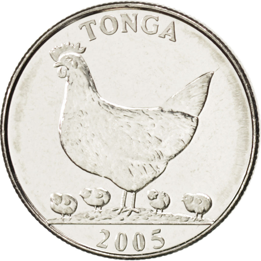 TONGA, 5 Seniti, 2005, KM #68a, MS(63), Nickel Plated Steel, 19.39, 2.84
