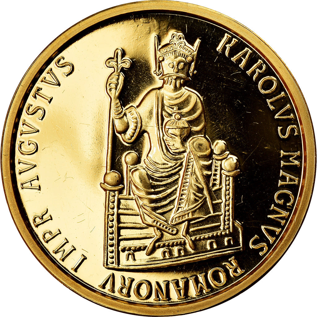 Moneta, Belgio, Charlemagne, 50 Ecu, 1989, SPL, Oro, KM:174