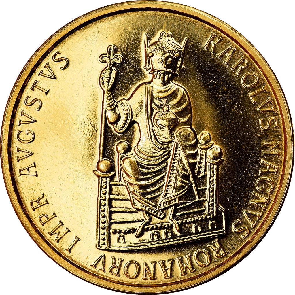 Monnaie, Belgique, Charlemagne, 50 Ecu, 1989, SPL, Or, KM:174