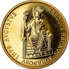 Monnaie, Belgique, Charlemagne, 50 Ecu, 1989, SPL, Or, KM:174