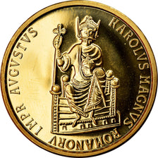 Monnaie, Belgique, Charlemagne, 50 Ecu, 1989, SPL, Or, KM:174