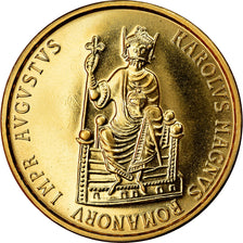 Münze, Belgien, Charlemagne, 50 Ecu, 1989, UNZ, Gold, KM:174