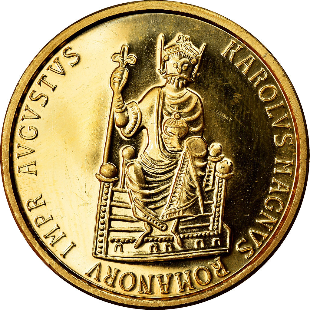 Münze, Belgien, Charlemagne, 50 Ecu, 1989, UNZ, Gold, KM:174