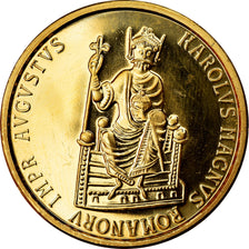 Münze, Belgien, Charlemagne, 50 Ecu, 1989, UNZ, Gold, KM:174