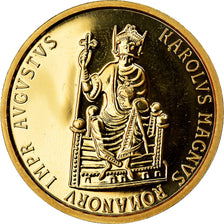 Munten, België, Charlemagne, 50 Ecu, 1989, UNC-, Goud, KM:174