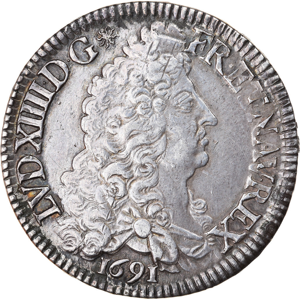 Moneta, Francja, Louis XIV, Écu aux 8 L, Ecu, 1691, Paris, EF(40-45), Srebro