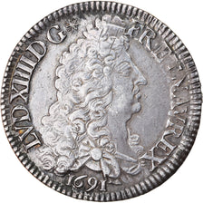 Moneta, Francja, Louis XIV, Écu aux 8 L, Ecu, 1691, Paris, EF(40-45), Srebro