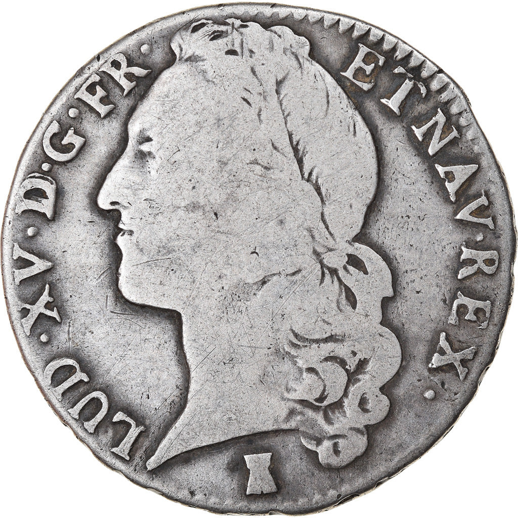 Moneda, Francia, 1/2 Ecu, 1767, Nantes, BC+, Plata, Gadoury:314