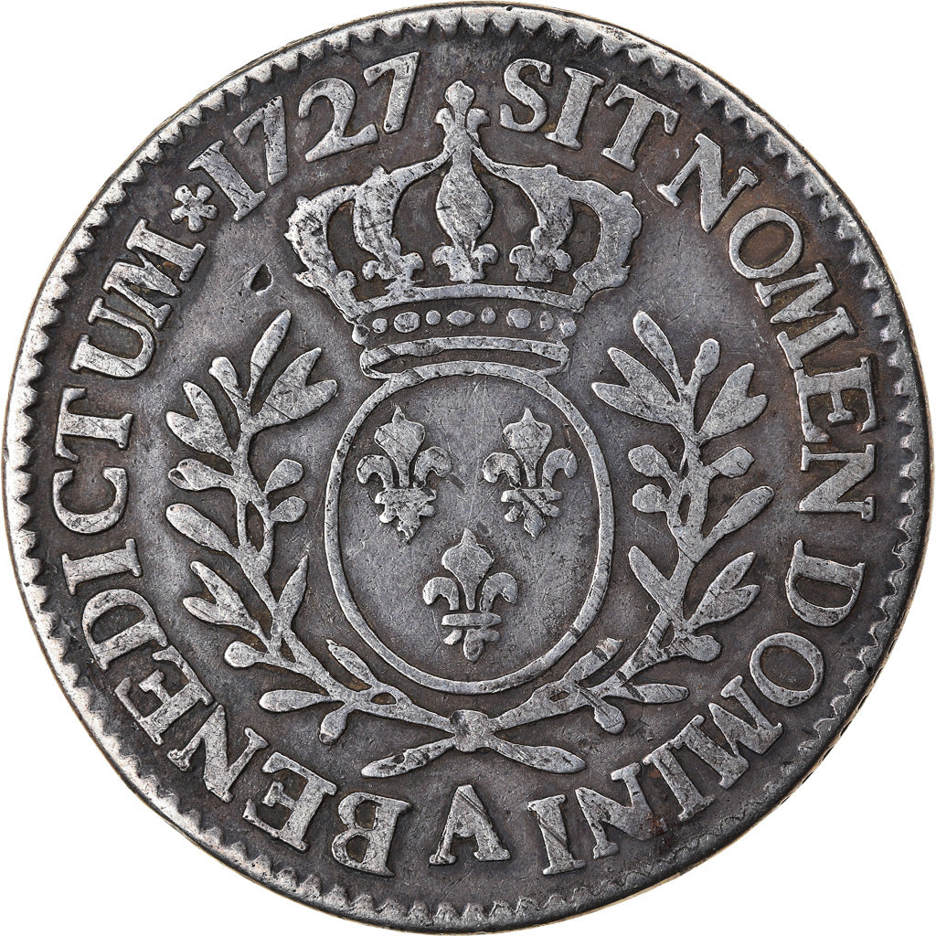 Moneda, Francia, Louis XV, 1/5 Écu aux branches d'olivier, 24 Sols, 1/5 ECU