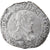 France, Henri III, 1/2 Franc au col plat, 1578, Troyes, Silver, VF(20-25)