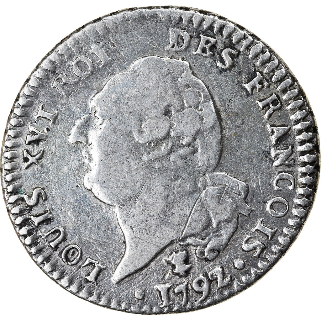 Moeda, França, 15 sols françois, 15 Sols, 1/8 ECU, 1792, Bayonne, VF(30-35)
