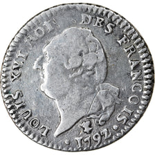 Moeda, França, 15 sols françois, 15 Sols, 1/8 ECU, 1792, Bayonne, VF(30-35)