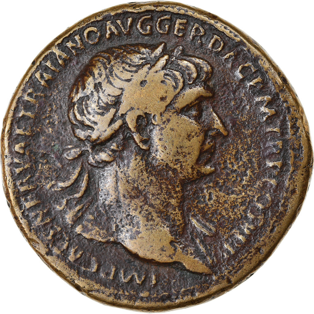Moeda, Trajan, Sestertius, AD 107-110, Rome, Rara, EF(40-45), Bronze, RIC:569