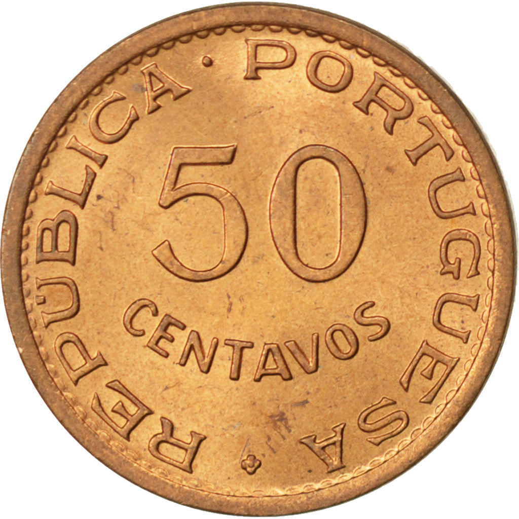 TIMOR, 50 Centavos, 1970, Lisbon, KM #18, MS(63), Bronze, 19.8, 3.94