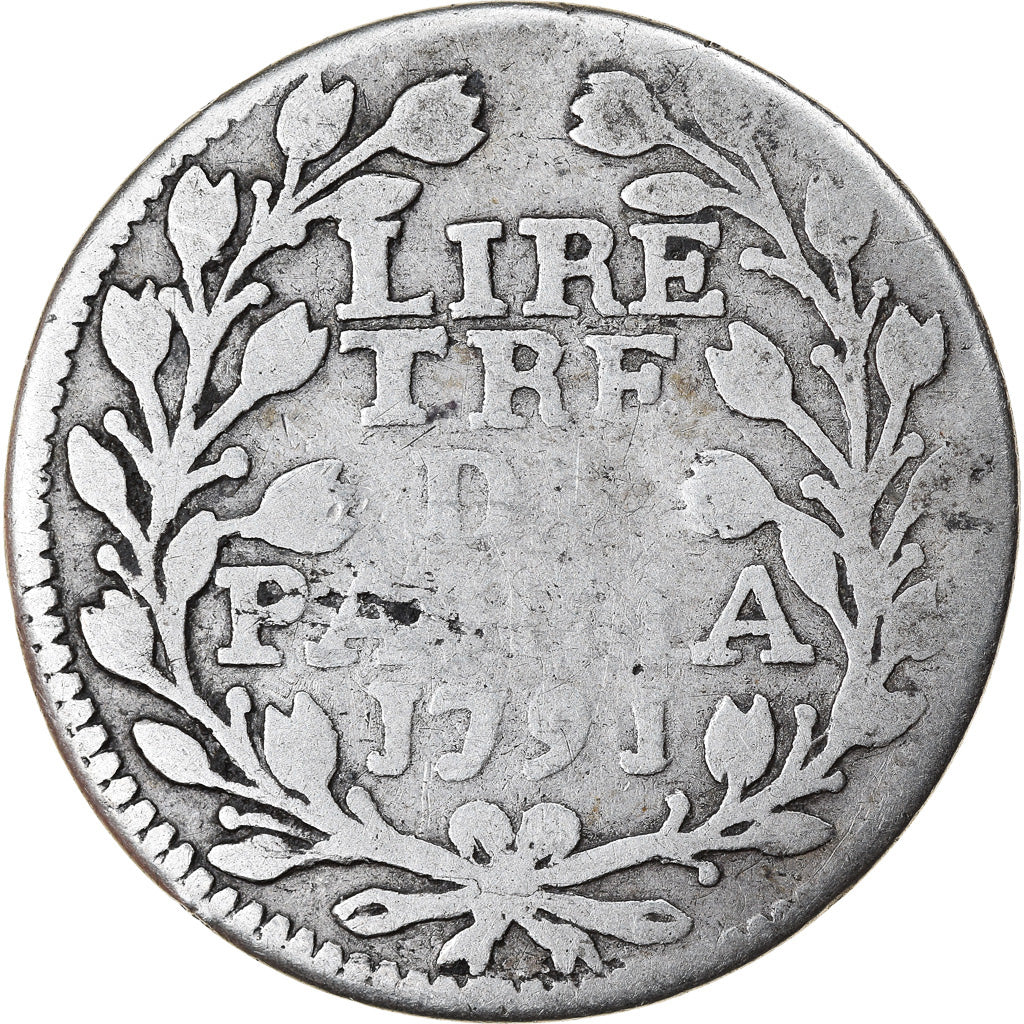 Moneta, STATI ITALIANI, PARMA, Ferdinando di Borbone, 3 Lire, 1791, Parma, MB