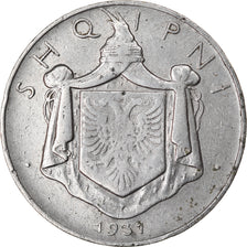 Moeda, Albânia, Zog I, 1/2 Lek, 1931, AU(50-53), Níquel, KM:13