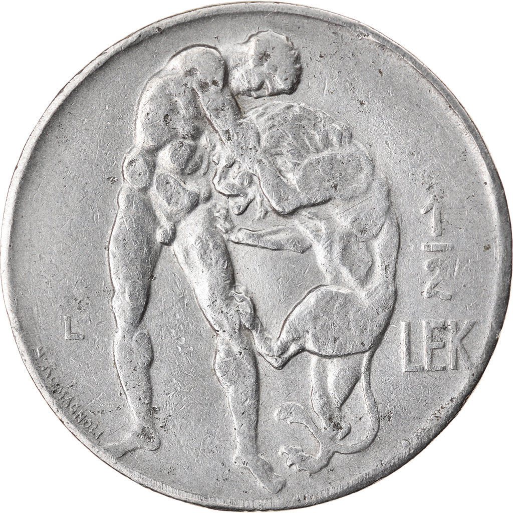 Moeda, Albânia, Zog I, 1/2 Lek, 1931, AU(50-53), Níquel, KM:13